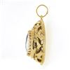 Image 5 : Vintage Limoges French 14k Gold Hand Painted Portrait Open Work Locket Pendant