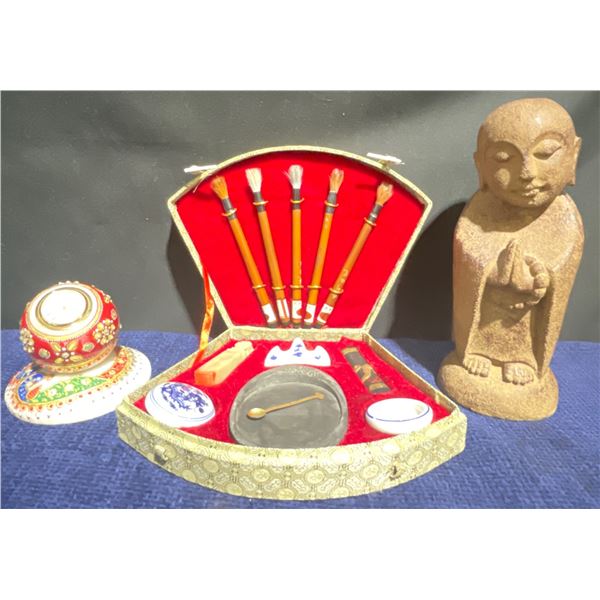 Vintage Chinese Calligraphy Brush Pen Ink Writing Painting Sumo Box Set +