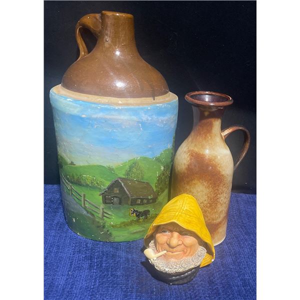 Bossons Made In England, Hand Painted Crck + Small Pitcher/Jug