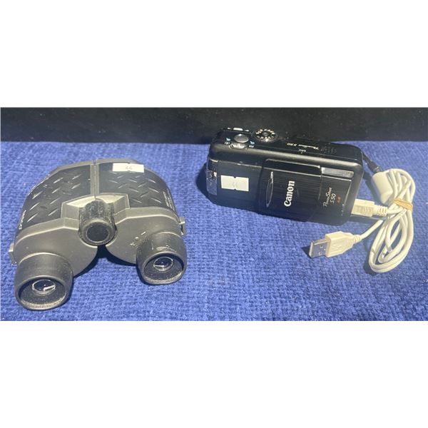 Canon Power Shot 550 Camera & Tasco 10x25mm Binoculars