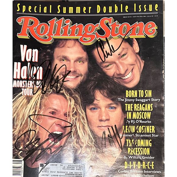 Van Halen Autographed Rolling Stone Sammy Era!