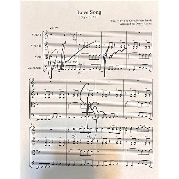 The Cure Love Song Autographed Sheet Music