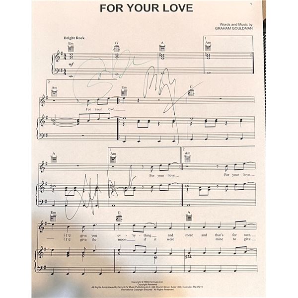 Yardbirds Autographed Sheet Music PAGE BECK CLAPTON