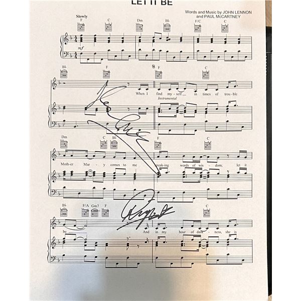 The Beatles Autographed SHEET Music PAUL RINGO