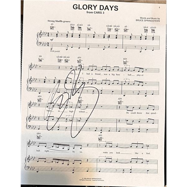 Bruce Springsteen Autographed Sheet Music