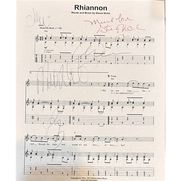 Fleetwood Mac Autographed Sheet Music ALL 5