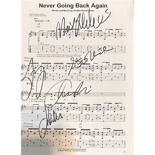 Fleetwood Mac Autographed Sheet Music ALL 5