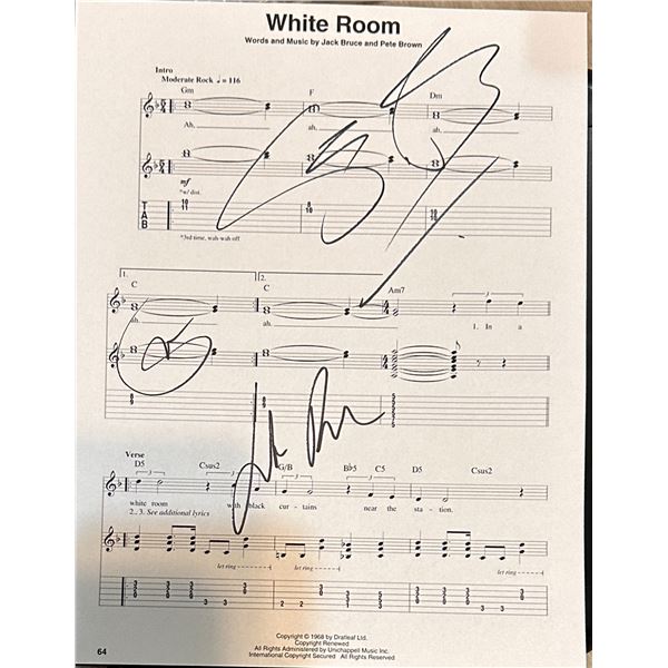 Cream Autographed Sheet Music All 3