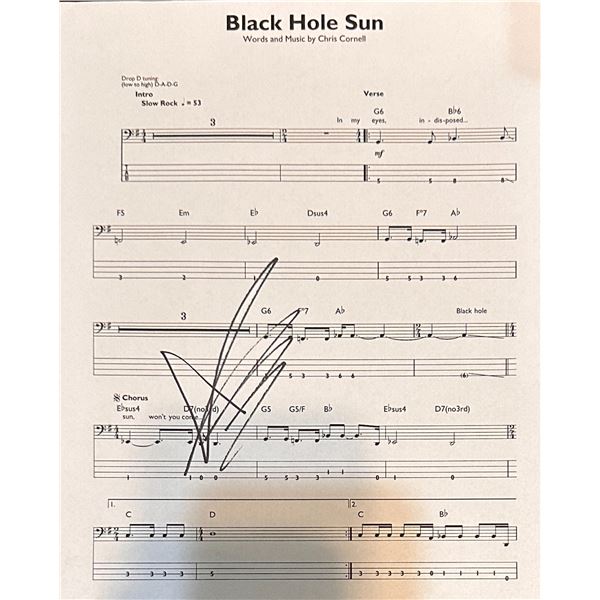 Chris Cornell Autographed Sheet Music