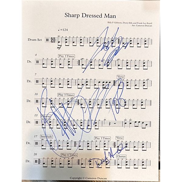 ZZ TOP Autographed Sheet Music All 3