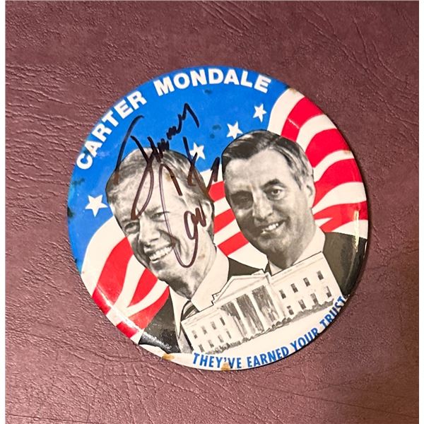 Jimmy Carter Autographed Political Pin