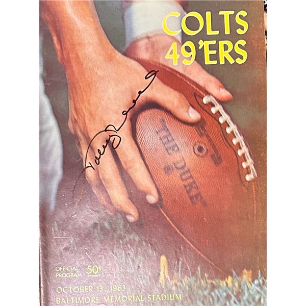 JOHNNY UNITAS Autographed Program