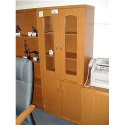 Oak 2 Door Glass Cabinet