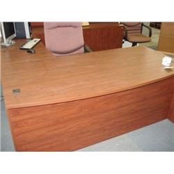 Cherry Bowfront L-Shaped Executive Desk