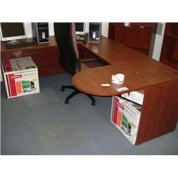 Cherry U-Shaped Executive Desk