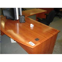 Red Oak L-Shaped Executive Desk