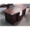 Image 1 : Mahogany Bowfront Inlay Executive Desk