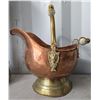 Image 4 : Brass Fireplace Screen (Thin) Copper Coal Bucket With Enameled Handles