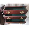 Image 6 : The Bombay Company Green Velvet Lined 3 Drawer Storage Brass Handles