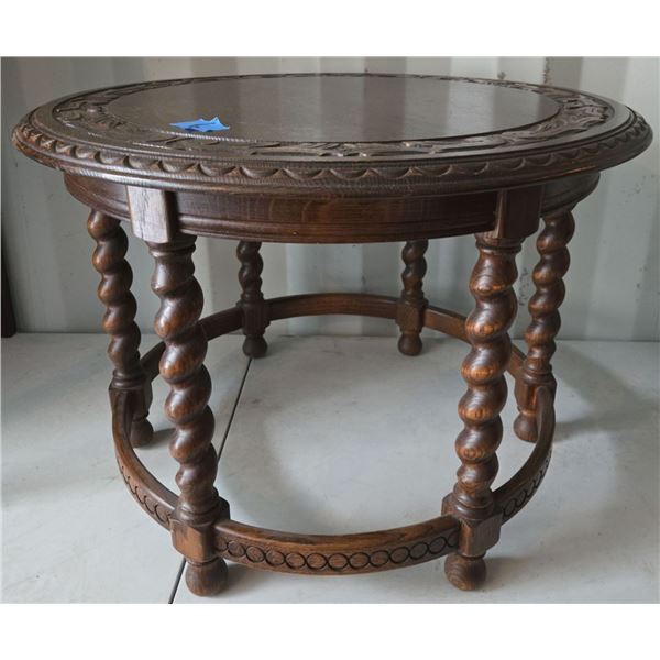 Vintage Barley Twist Round Side Table 19"Tall 26" Diameter