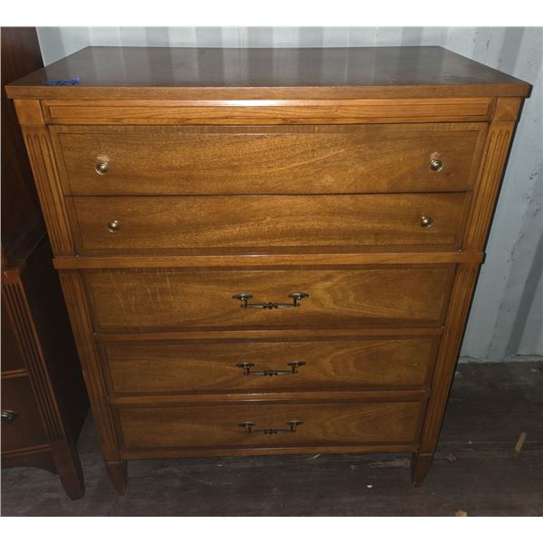 Pepplers Fine Furniture Tallboy Dresser With 5 Drawers 46"T 19"W 36"L