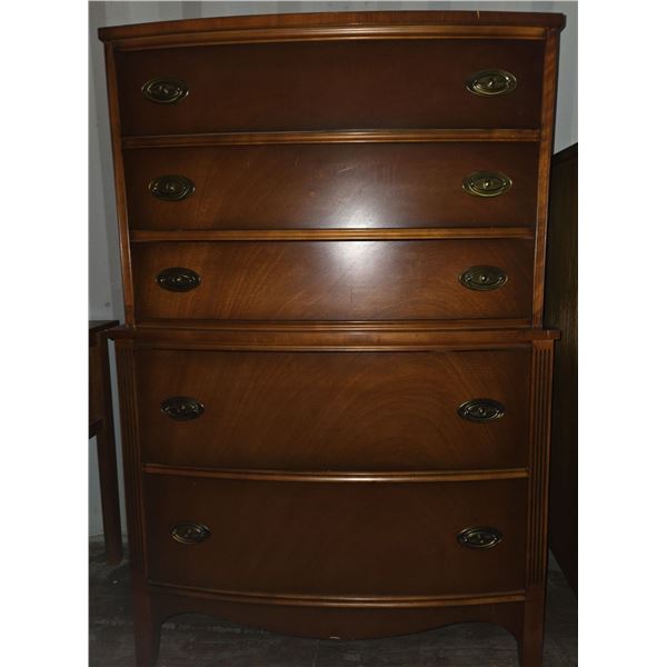 Wooden 5 Drawer Dresser With Curved Front (convex) 54"T 20"W 35"L