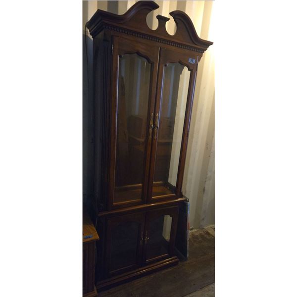 Wooden China Cabinet With Removable Glass Shelving 79"T 13"W 34"L