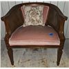 Image 1 : Pink Velvet Solid Wood Framed Side Chair With Floral Accent Chair