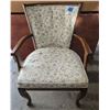 Image 1 : Wooden Arm Chair With Floral Pattern Upholstery