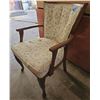 Image 2 : Wooden Arm Chair With Floral Pattern Upholstery