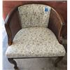Image 1 : Wooden Arm Chair With Floral Pattern Upholstery