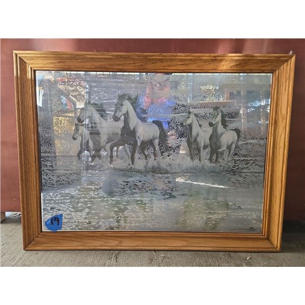 Framed Mirrored Horse Wall Hanging 23" X 31"