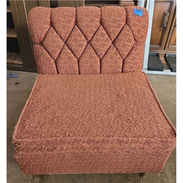 Antique Armless Sitting Chair (Cushions Stuffed With Straw/Horse Hair)