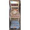 Image 1 : Yellow Wooden Chair, Vintage Johnstone Walkers Hat Box + Seal Skin Hat
