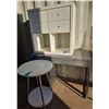 Image 1 : Ikea Furniture Bundle: Desk, Storage Cube Shelf & 2 Tier Round Side Table