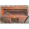 Image 2 : Roll-Top Wooden Office Desk (Needs Refinishing) 45"T 22"W 54"L