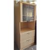 Image 4 : Palliser Electronics Storage Cabinet Glass Doors & 2 Drawers 58"T 20"W 24"L