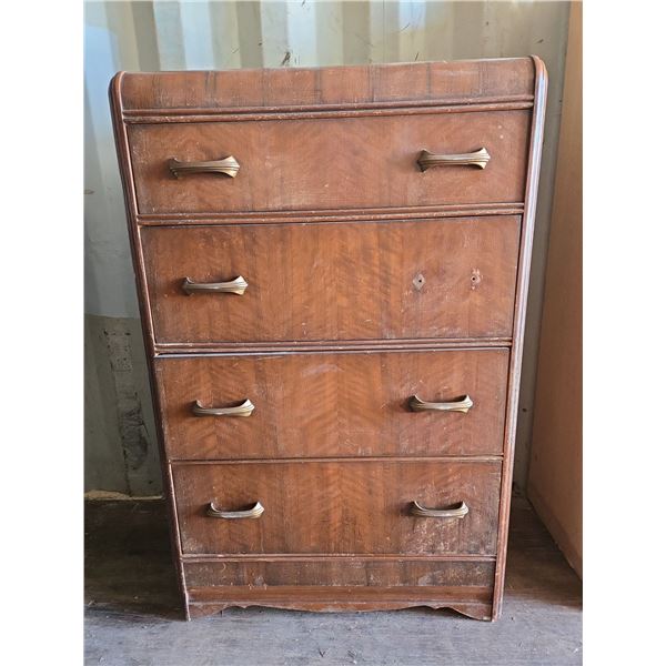Antique 4 Drawer Tallboy Dresser (Needs Refinishing) 46"T 20"W 30"L