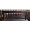 Image 1 : Solid Wood Coffee Table (Needs Refinishing) Brass Studded Side Accents 21"T