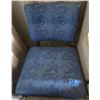 Image 1 : Blue Floral Fabric Upholstery Armless Chair Wooden Framed
