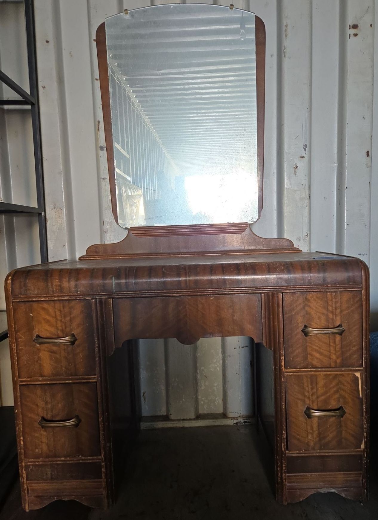 Antique 5 Drawer Vanity Needs Refinishing With Mirror Attached 66 T