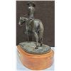 Image 3 : "Anticipation" Rider on Horse By Gina 11"T Solid Metal Figurine on Wooden Base