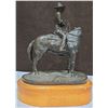 Image 5 : "Anticipation" Rider on Horse By Gina 11"T Solid Metal Figurine on Wooden Base
