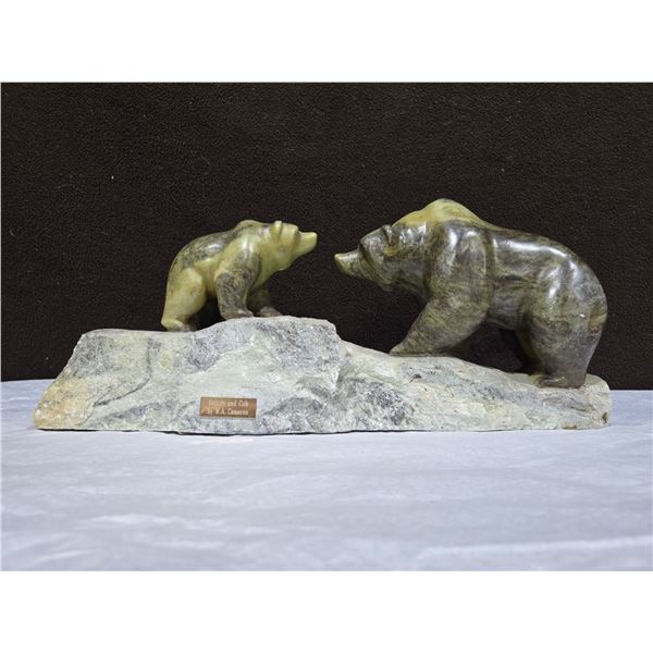 "Grizzly And Cub" By W.A. Cameron 7"T 18"L