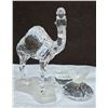 Image 2 : Swarovski Crystal Camel 5"T (Leg Broken) & Swarovski Butterfly Lidded Ring Dish
