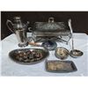 Image 2 : Silver Plated Servingware Bundle Includes Glass Pyrex Dish For Lidded Serving Tray