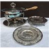 Image 1 : Silver Plated Round Chafing Dish & Serving Trays
