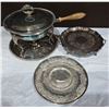 Image 2 : Silver Plated Round Chafing Dish & Serving Trays