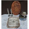 Image 1 : Silver Plated Serving Dish + Crystal Tray Insert, Ashtrays & More