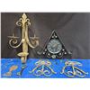 Image 3 : Brass Decor Lot Including Wall Clock, Bottle Opener & More